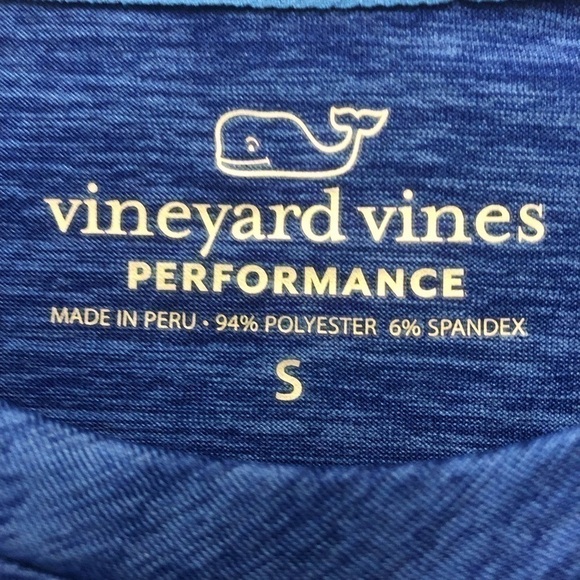 Vineyard Vines Performance Blue Wale Logo Long Sleeve Tee Shirt Men’s Size Small - Picture 4 of 10